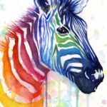 színes csíkozású zebra