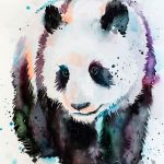 a kép színes panda macit tartalmaz
