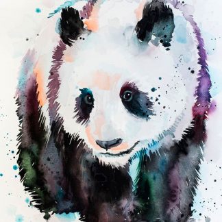 a kép színes panda macit tartalmaz