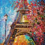 a kép tartalma: Eiffel-torony, utcai lámpa, fák