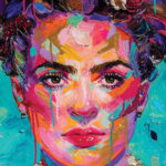 a kép tartalma: Frida Khalo színes portré